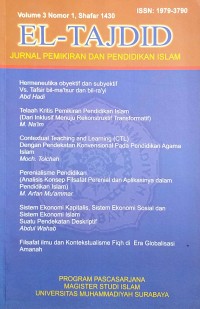 EL-Tajdid: Jurnal Pemikiran dan Pendidikan Islam